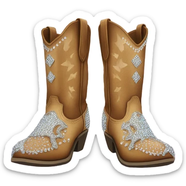 Rhinestone cowboy boots sticker