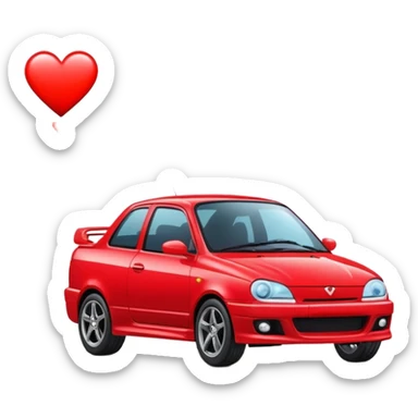 Voiture sport cœur  sticker