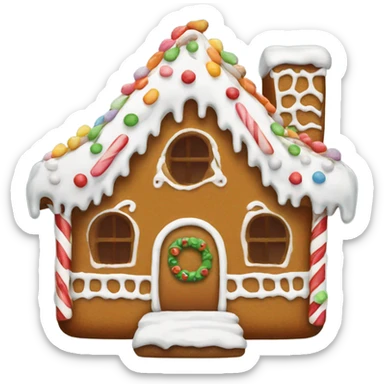Gingerbread house with white frosting sticker