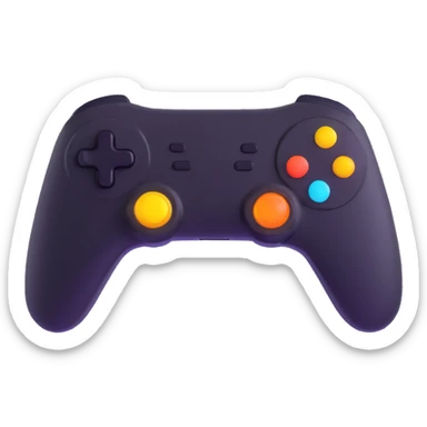 gamepad with glowing accents, 3D gaming website logo sticker