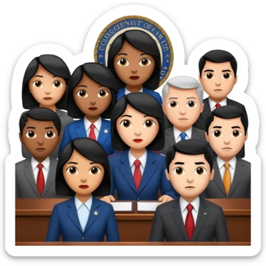 congressional meeting of people with black hair sticker