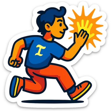 a person leaving a glowing handprint representing teesür sticker