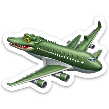 No pero un avions com cara de cocodrillo  i el cuerpo gris sticker