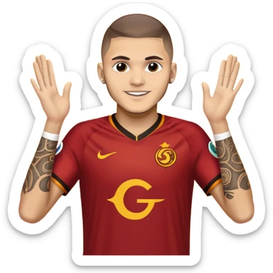 Mauro icardi Galatasaray formasıyla gol sevinci yapıyor sticker
