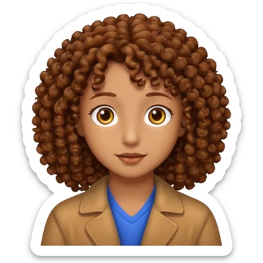 Nano con capelli ricci marroni, occhi marroni sticker