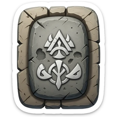 rune stone with mystical symbols sticker