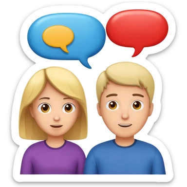 two people talking with dialog balloons sticker