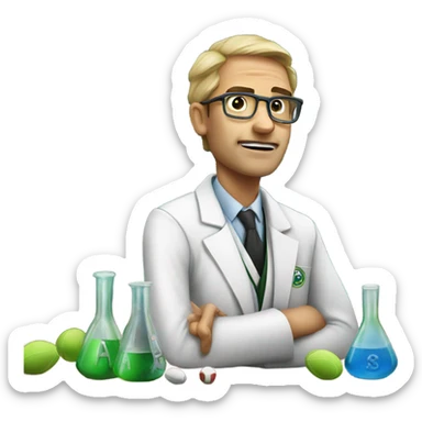 A scientist chemist playing AFL football  sticker