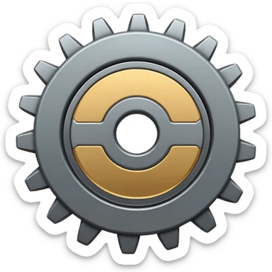 settings gear icon for site navigation. just one gear sticker