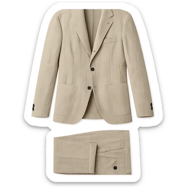 classic European linen suit, just the clothes, no person, white background sticker