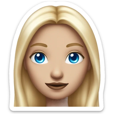 magical diva with thin pink andromedan face long blonde hair and blue eyes glowing third eye sticker