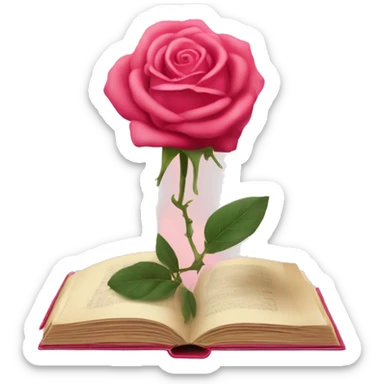 Un libro rosado cerrado y en la portada una rosa 🌹  sticker