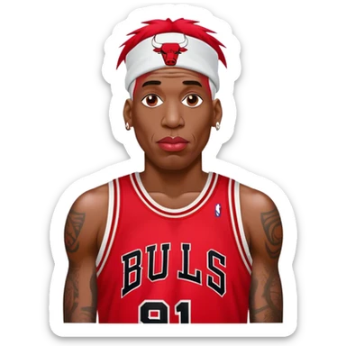 Dennis Rodman Chicago Bulls #91 sticker