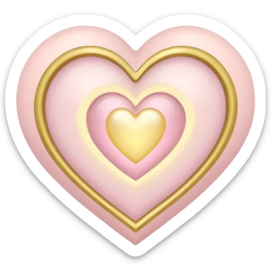 Heart with a halo in soft pink, beige and yellow pastel colors sticker