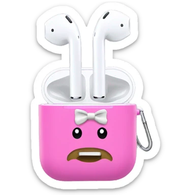 Air pods with a bow case  sticker