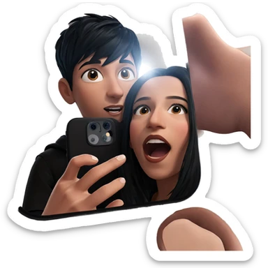 selfie with boy and girl sticker