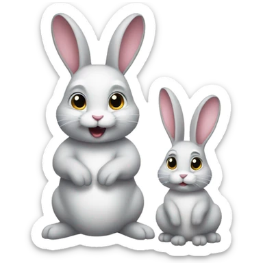 Rabbit and rabbit sticker