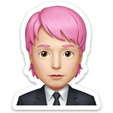 Elon musk with a pink wig  sticker