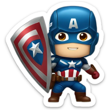 Captain america with two sheild sticker