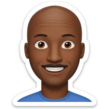 a tall dark hansome black man shaved head thin mustash sticker