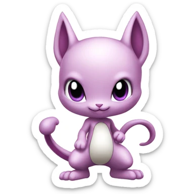 Pink Chibi Anthro Mewtwo-Pokémon full body sticker