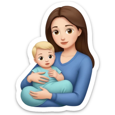 mother sitting with baby on her lap, loving mom sticker