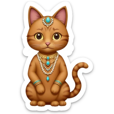 brown cat wearing indian clothes sticker
