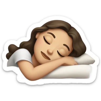 Brunette girl with white skin sleeping sticker