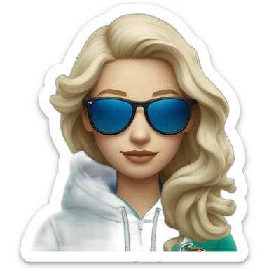 Lacoste bag girl with black lacoste hoodie e and blue oakley sportive sunglass  sticker