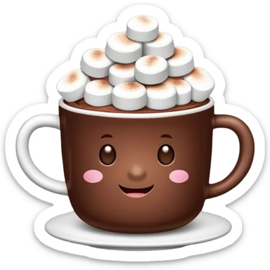 cup of cocoa with marshmallows sticker