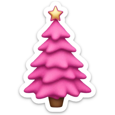 pink Christmas tree  sticker
