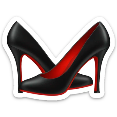 Black heels with red bottom sticker