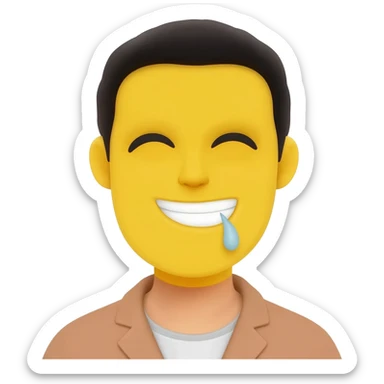 Yellow emoji smiling while talk with bad breath sticker