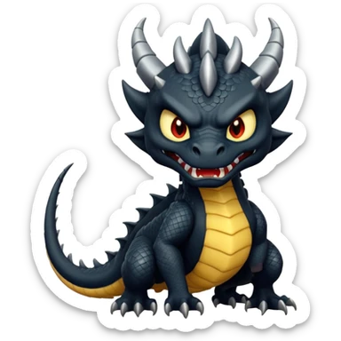 Angry black dragon sticker