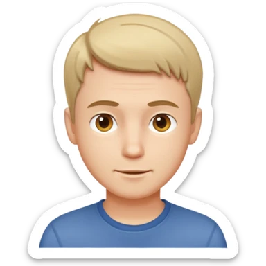 30s male with short hair, casual style, bright expression sticker