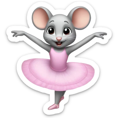 Ballet dancing mouse  sticker