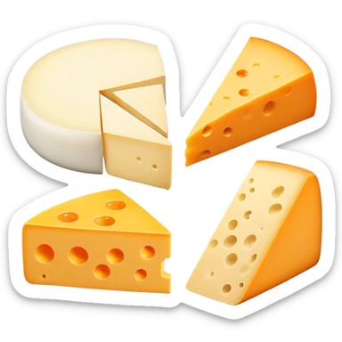 Three types od cheese sticker