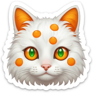 gato blanco con manchas naranjas aesthetic sticker