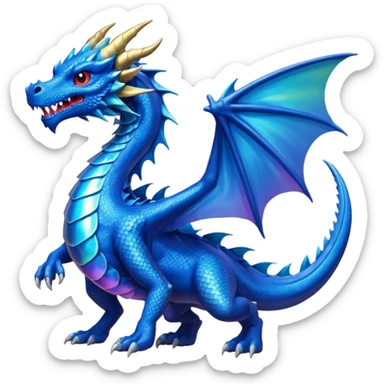 Dragón color azul sticker