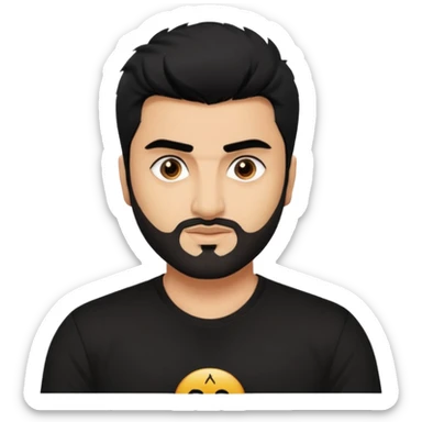 ipretty bratz emoji of arjun kapoor wearing a black tee,  sticker