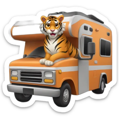 Clemson-tiger-driving-a-class-a-rv sticker