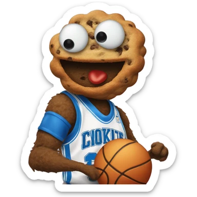 Cookie Monster playing basketball sticker