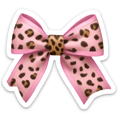 A light pink bow with cheetah stripes  sticker