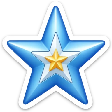 Create a verified badge a blue star with a white verified  sticker