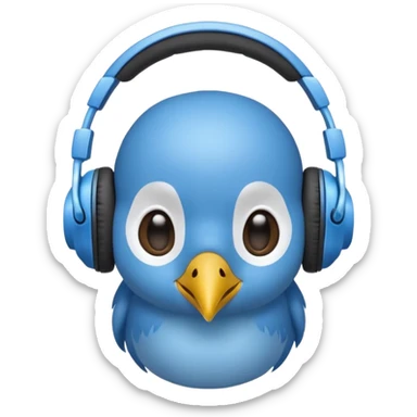 blue kiwi bird ai agent with headphone sticker