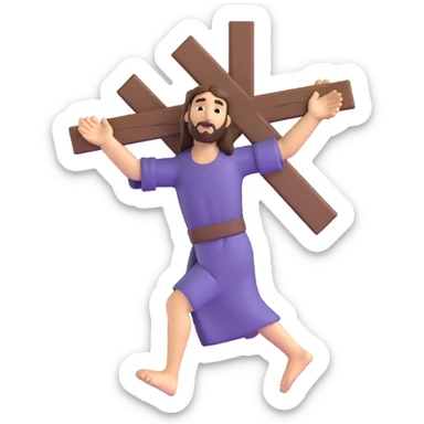 Jesus carrying the cross sticker