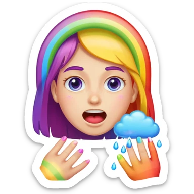 barfing rainbow sticker