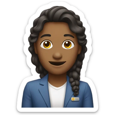 cliente con su producto sticker