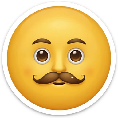 sun with mustache with no smile no brows sticker