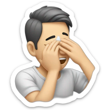 person wipes sweat from their face sticker